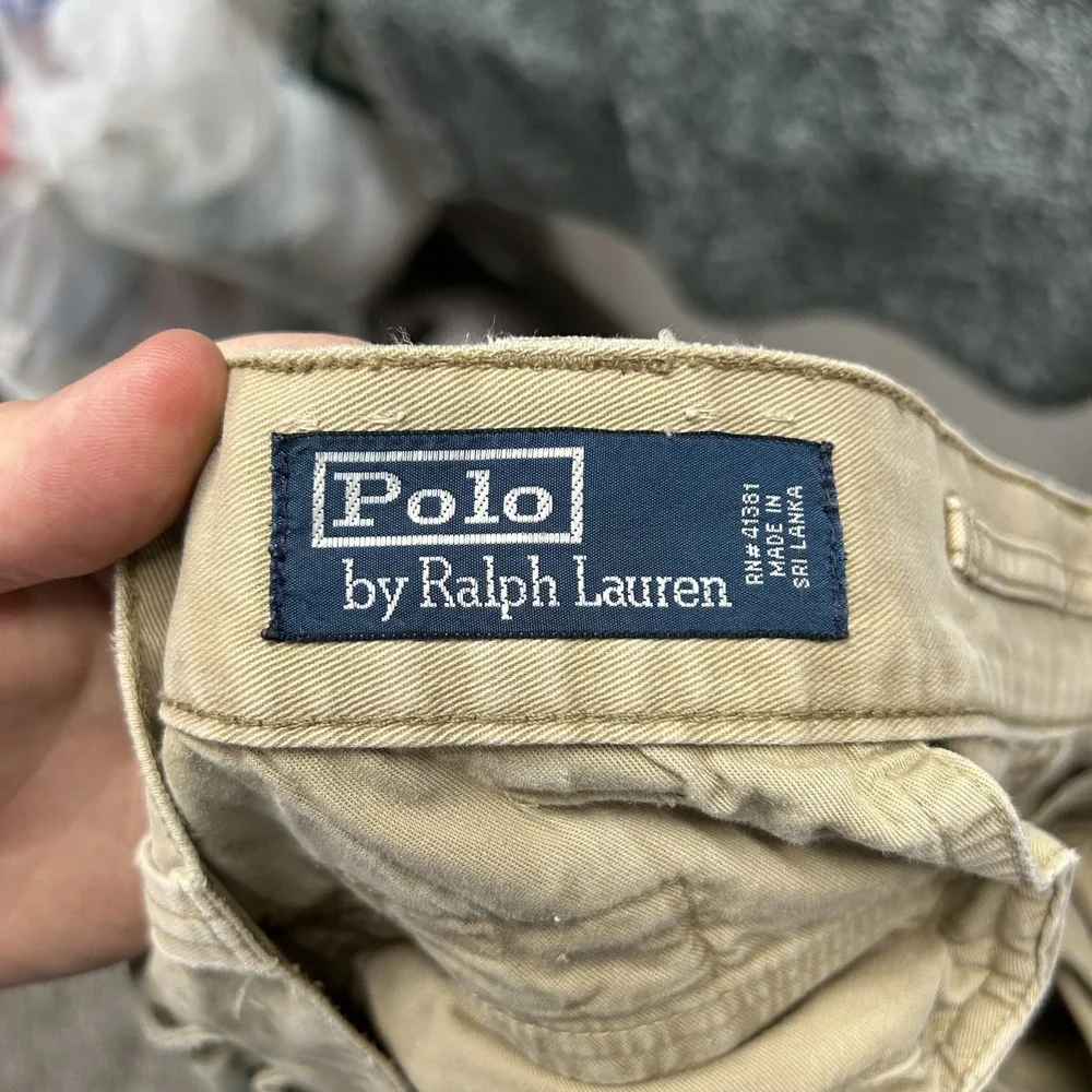 Polo Ralph Lauren Mens Size 42X30 Beige Vintage Cargo Pants (U3)